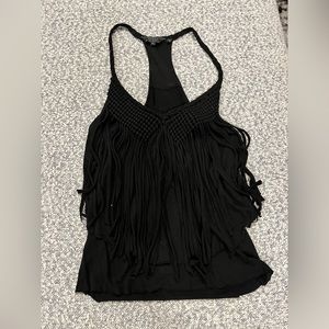 Guess fringed racerback tank